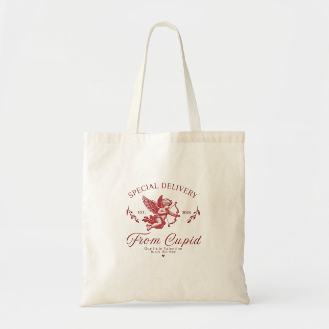 Special Delivery from Cupid Valentine Pregnant Mom Tote Bag (Front)