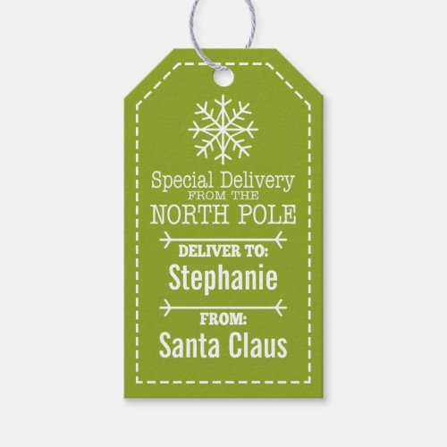 Special Delivery From North pole and Santa Claus Gift Tags