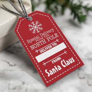 Special Delivery From North pole and Santa Claus Gift Tags