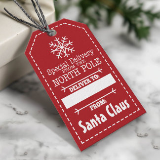 Special Delivery From North pole and Santa Claus Gift Tags