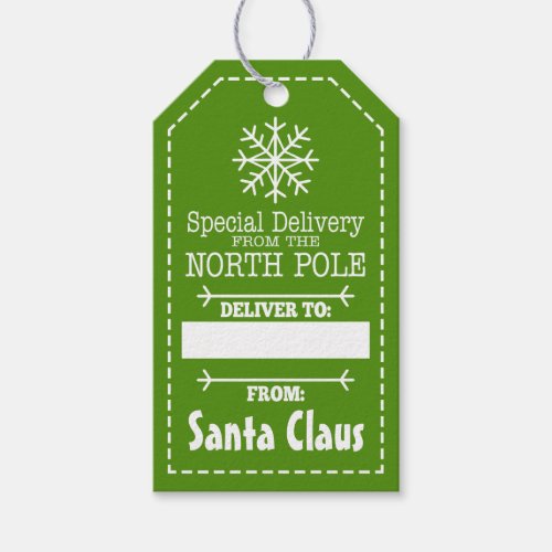 Special Delivery From North pole and Santa Claus Gift Tags