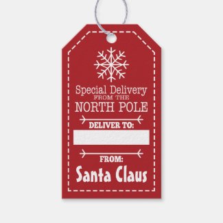 Special Delivery From North pole and Santa Claus Gift Tags