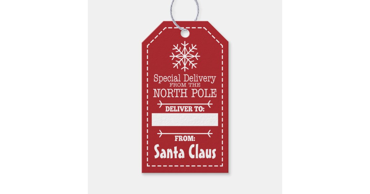 Christmas Present Gift Tags, North Pole Express, Special Delivery