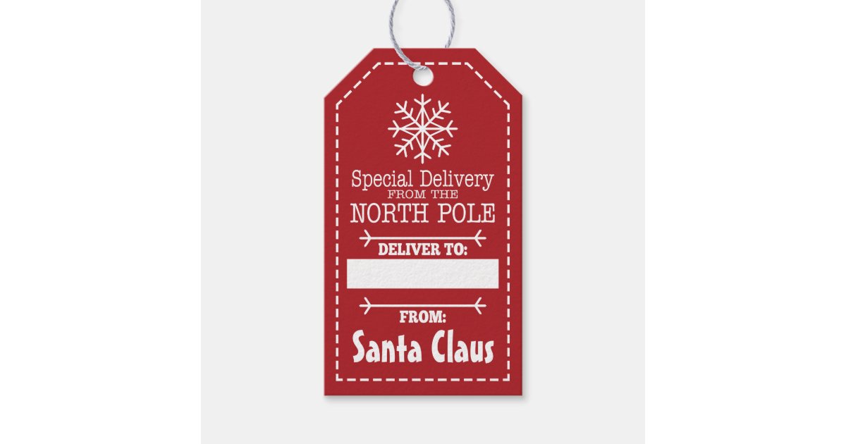 North Pole Delivery: Free Printable Santa Gift Tags - Overstuffed Life