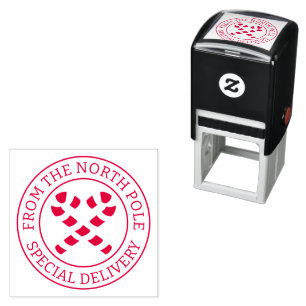 Special Delivery from North Pole candy cane heart Self-inking Stamp