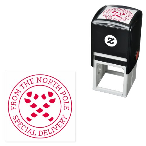 Special Delivery from North Pole candy cane heart Self_inking Stamp