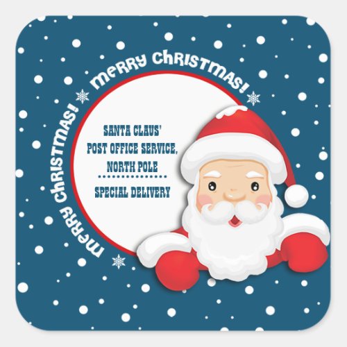 Special Delivery from North Pole Christmas Square Sticker