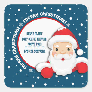 Special Delivery from North Pole Christmas Square Sticker