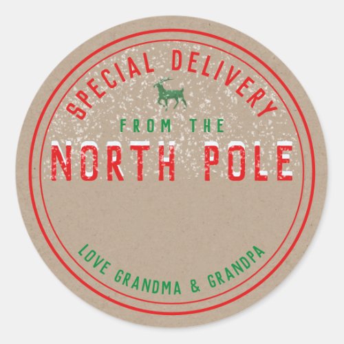 Special Delivery From North Pole Kraft Gift Tag