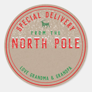 Special Delivery From North Pole Kraft Gift Tag