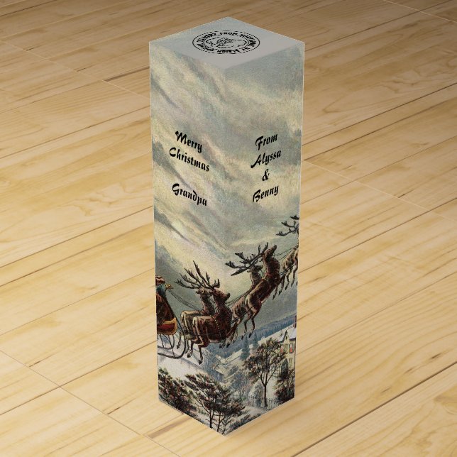 Special Delivery from Northpole by Sleigh Wine Gift Box (Front)