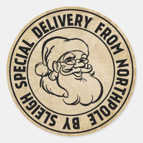 Special Delivery from Northpole Stamp Classic Round Sticker
