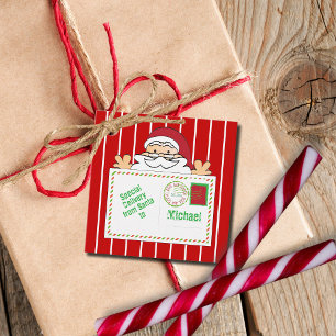 Special Delivery From Santa Cartoon Personalized Favor Tags