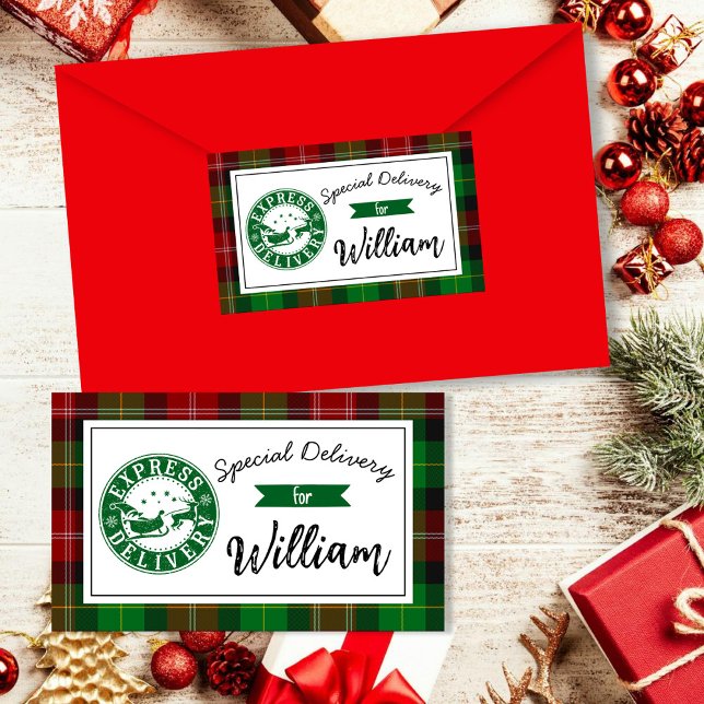 Special delivery from santa Christmas gift  Rectangular Sticker (Creator Uploaded)