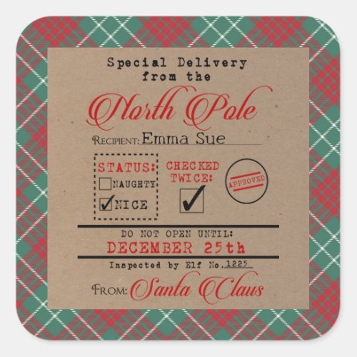 Special Delivery from Santa Christmas Gift Tags