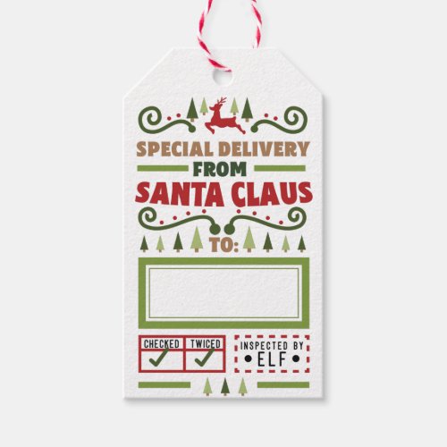 Special Delivery from Santa Claus Gift Tags