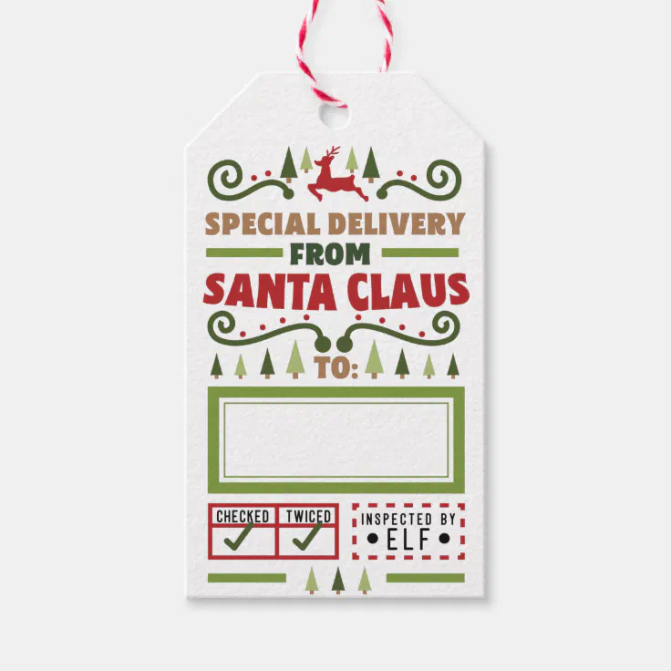 Special Delivery from Santa Claus Gift Tags Zazzle