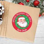 Special Delivery From Santa Kids Christmas  Classi Classic Round Sticker<br><div class="desc">My Special Delivery From Santa Kids Christmas Classic Round Sticker make wrapping holiday gifts a breeze. Place on gifts for a perfect finishing touch.</div>