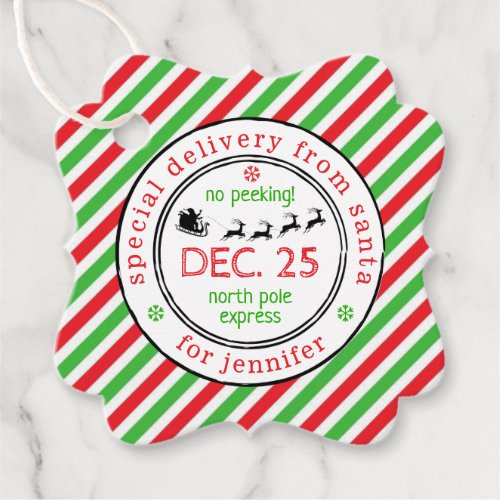 Special Delivery From Santa North Pole Christmas Favor Tags