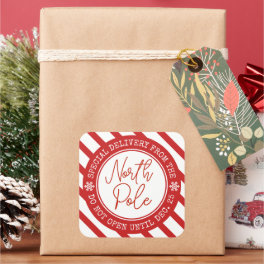 Special Delivery From Santa North Pole Christmas Square Sticker