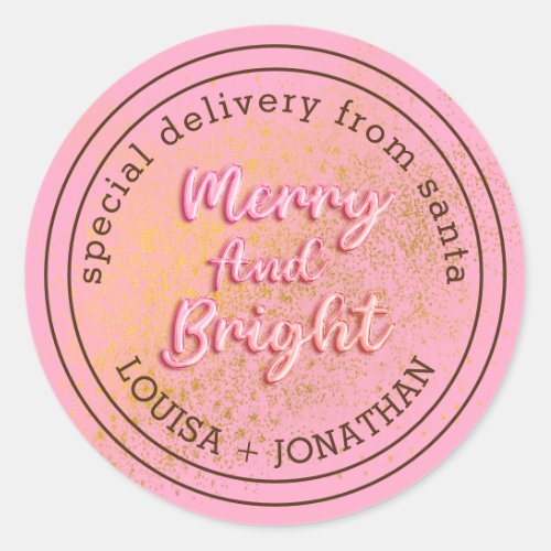 Special Delivery From Santa Pink Christmas Classic Round Sticker