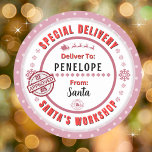 Special Delivery from Santa to Child Gift Tag<br><div class="desc">*** Recommend the 3" stickers for this adorable and cute To and From special delivery from Santa gift sticker tag. It's also easier to write on the Matte finish.*** Make your Christmas gifts stand out with these fun colorful & personalized sticker labels. The design features a Special Delivery theme from...</div>