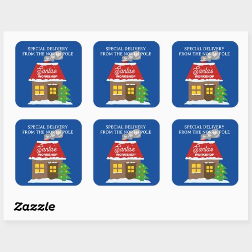 Special delivery from Santas North Pole workshop Square Sticker