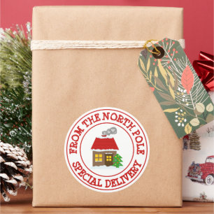 Special delivery from Santa's Noth Pole workshop Classic Round Sticker