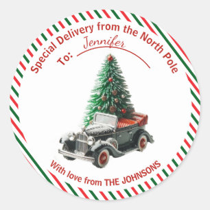 Special Delivery from the North Pole Classic Round Sticker