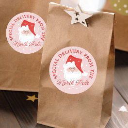 Special Delivery From The North Pole Santa Claus Classic Round Sticker