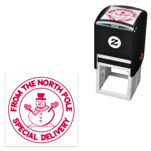 Special Delivery from the North pole snowman Self_inking Stamp