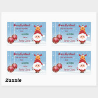 Christmas Tags From Santa, Personalized Gift Labels, Santa Christmas  Stickers, Custom Holiday Stickers, Santa Claus Labels, Rudolf Stickers