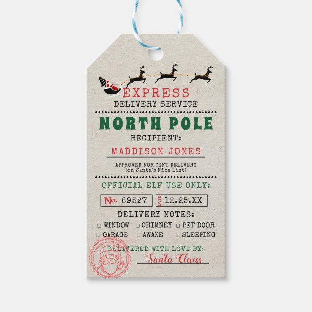 Special Delivery | Gift Tags from Santa North Pole (Front)
