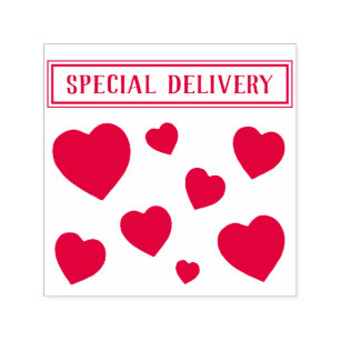 Special Delivery Hearts Valentine's Day Love Retro Self-inking Stamp