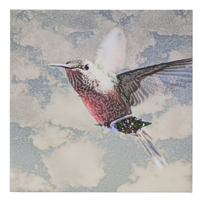 Special Delivery hummingbird Faux Canvas Print (Front)