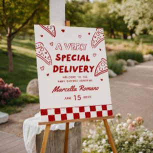 Special Delivery Italian Red Pizza Welcome Sign