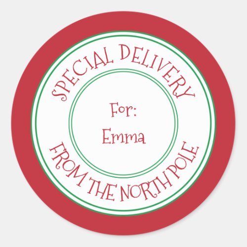 Special Delivery North Pole Christmas Gift Tag