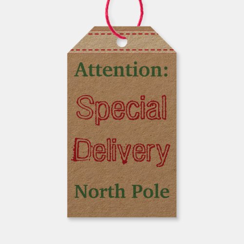 Special Delivery North Pole Christmas Gift Tags