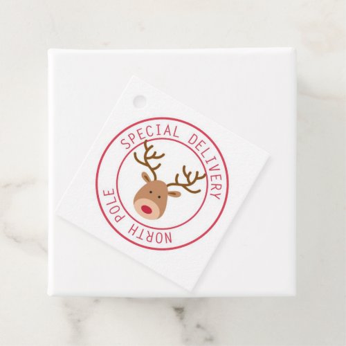 Special Delivery North Pole Reindeer Christmas Favor Tags