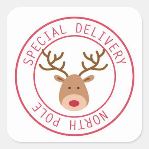 Special Delivery North Pole Reindeer Stickers