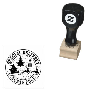 Special delivery North Pole Rubber Stamp