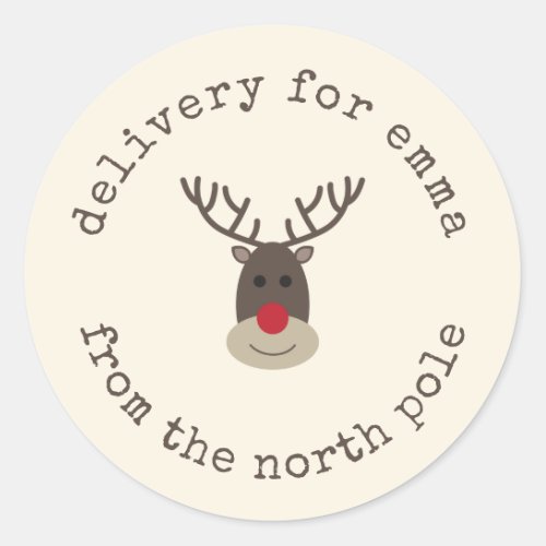 Special Delivery North Pole Rudolph Gift Tag 