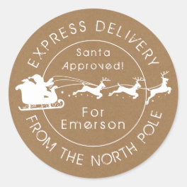 Special Delivery North Pole Santa Approved Classic Round Sticker