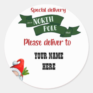 Special delivery NORTH POLE sticker