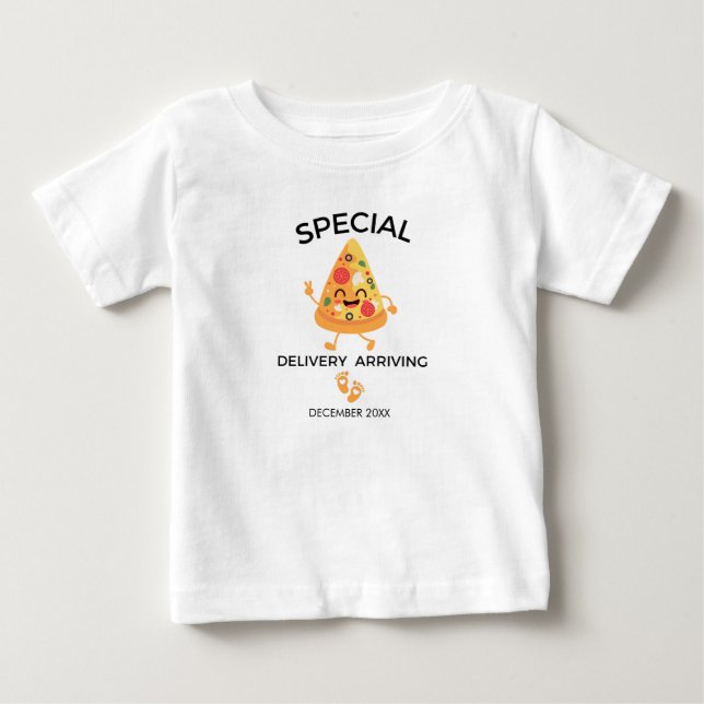 Special Delivery Pizza Arriving Baby gift Baby T-Shirt (Front)
