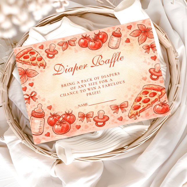 Special Delivery Pizza Baby Shower Diapper Raffle Enclosure Card (Creator Uploaded)