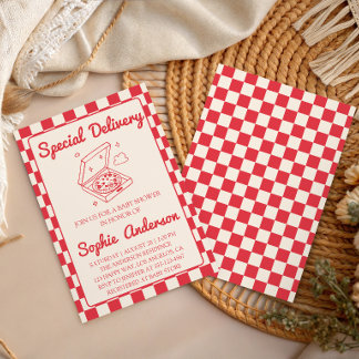 Special Delivery Pizza Baby Shower Invitation