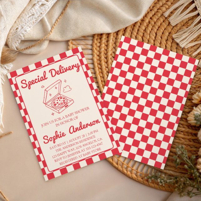 Special Delivery Pizza Baby Shower Invitation (Creator Uploaded)