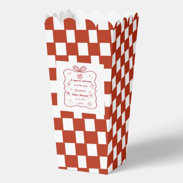 Special Delivery Pizza Baby Shower Party Favor Boxes (Front)