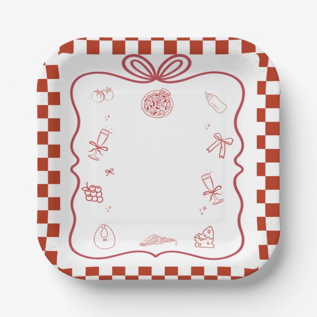 Special Delivery Pizza Baby Shower Party Paper Plates (Front)